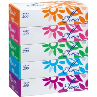 Бумажные двухслойные гигиенические салфетки Kami Shodji ELLEMOI Elegance, 200 шт. (5 пачек в упаковке)
