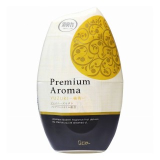 Японский жидкий дезодорант для комнат ST Shoushuuriki Premium Aroma с современным бархатным ароматом цитруса Юдзу, 400 мл.