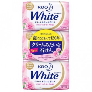 Увлажняющее крем - мыло для тела КАО White с ароматом розы, 3 х 130 гр. 