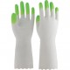 ST Family Vinyl Glove Anti-virus Processing Перчатки виниловые для бытовых и хозяйственных нужд, с уплотнением кончиков пальцев и антивирусной обработкой, тонкие, размер L, бело-зелёные