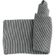 AISEN Men's Body Towel Super Hard Мочалка массажная мужская сверхжесткая, удлиненная, чёрная в белую полоску, размер 25*120 см