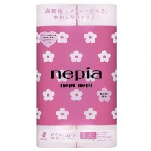 Туалетная бумага двухслойная  NEPIA Nepi Nepi Sakura, с ароматом сакуры, 25 м, 12 рулонов....