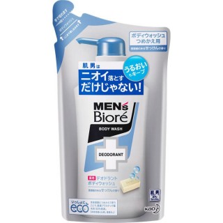 Пенящееся мужское жидкое мыло для тела KAO Men's Biore с противовоспалительным и дезодорирующим эффектом, с ароматом свежести, сменная упаковка, 380 мл.
