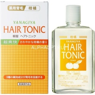Тоник для стимуляции роста и предотвращения выпадения волос Yanagiya Hair Tonic с ментолом и ароматом цитрусовых, 240 мл.