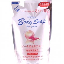 Крем-мыло для тела  Mitsuei Soft Three с экстрактом персика (глубоко увлажняющее), сменная упаковка,...