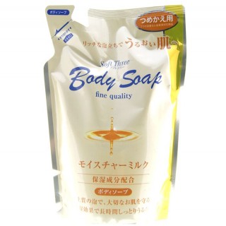 Крем-мыло для тела  Mitsuei Soft Three с молочными протеинами (глубоко увлажняющее), сменная упаковка, 400 мл.