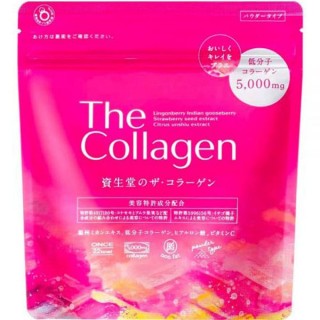 SHISEIDO The Collagen Низкомолекулярный порошковый коллаген 5000 мг с гиалуроновой кислотой, керамидами, витамином С  и  экстрактом клубники, 126 гр.