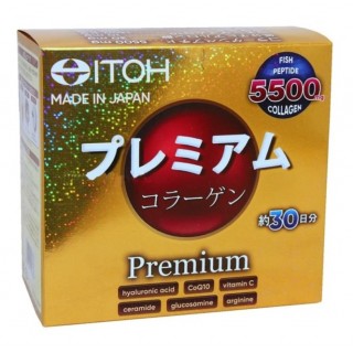 ITOH Premium collagen Низкомолекулярный рыбный премиум коллаген с добавлением 9-ти активных компонентов для красоты и здоровья, саше 6,5 гр., 30 саше/уп. Арт. 000786