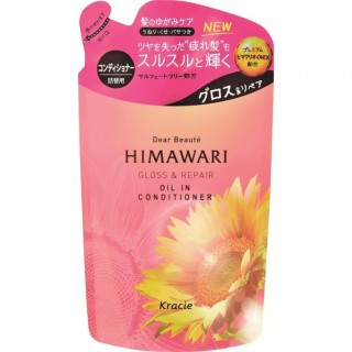 Бальзам для восстановления блеска поврежденных волос с растительным комплексом Kracie Dear Beaute Himawari Oil Premium EX, сменная упаковка, 360 мл.