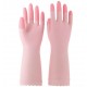 Перчатки виниловые для бытовых и хозяйственных нужд ST Family Vinyl Glove Medium, с антибактериальной обработкой поверхности и уплотнением кончиков пальцев, средней толщины, размер M, розовые