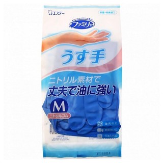 Перчатки из каучука для бытовых и хозяйственных нужд ST Family (с антибактериальным эффектом, тонкие) размер М (голубые)