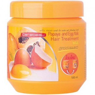 Маска - воск Папайя и Яичный желток для лечения и восстановления волос Carebeau Papaya and Egg Yolk Hair Treatment, 500 мл
