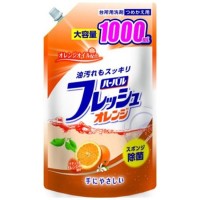 Mitsuei Средство для мытья посуды, овощей и фруктов с ароматом апельсина, сменная упаковка, 1000 мл.