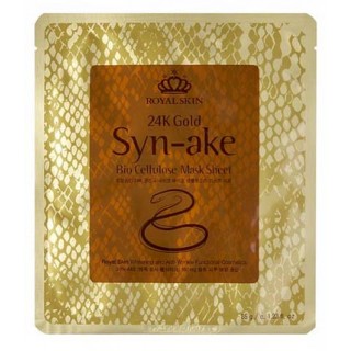 Био Целлюлозная маска от морщин Royal Skin 24K Gold Syn-ake Bio Cellulose Mask Sheet 24 карата золота с пептидом змеи, 35 гр. Арт. 001237 (Юж. Корея)