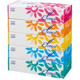 Бумажные двухслойные салфетки Kami Shodji ELLEMOI 200 шт. (спайка 5 пачек) Арт. 002807
