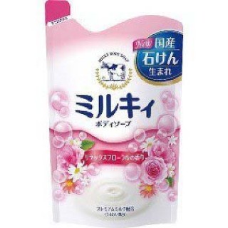 Увлажняющее молочное жидкое мыло для тела COW Milky Body Soap с цветочным ароматом, мягкая упаковка, 400 мл.