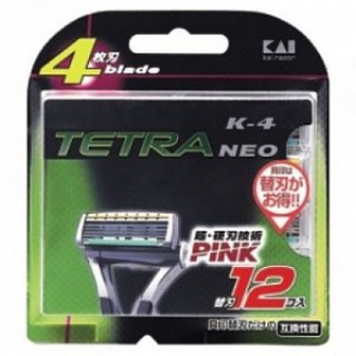 Лезвия сменные (запасные) для бритвы безопасной мужской K-4 Tetra Neo - 4 лезвия 12 шт Арт. 01373