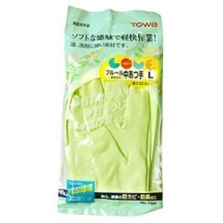 Виниловые перчатки TOWA с покрытием внутри из льна и хлопка (L/зеленый) Арт. 075660