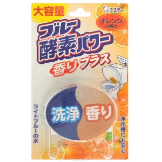 Таблетка для бачка унитаза Blue Enzyme Power с ароматом апельсина и голубым красителем, 120 гр.