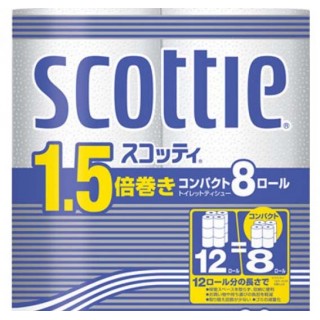 Туалетная бумага Crecia Scottie 1.5 однослойная (90м) 8 шт. Арт. 164300