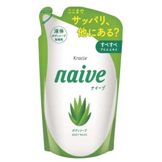 Мыло жидкое для тела Kracie Naive с экстрактом алоэ, сменная упаковка, 380 мл.