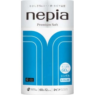 Туалетная бумага однослойная NEPIA Premium Soft, ароматизированная 60 м, 12 рулонов
