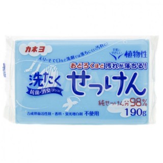 Хозяйственное мыло KANEYO (98% жирных кислот)  для удаления стойких пятен с одежды, 190 гр.