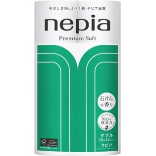 Туалетная бумага двухслойная NEPIA Premium Soft, с ароматом мыла, 30 м, 12 рулонов. Арт. 267876