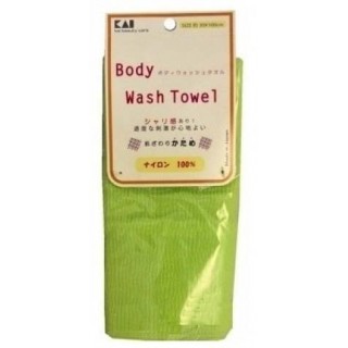 Мочалка для тела жесткая KAI Body Wash Towel салатовая