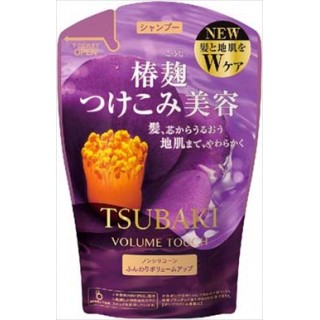 Шампунь для придания объёма "SHISEIDO" "Tsubaki Volume Touch" с маслом камелии, мягкая упаковка, 380 мл.