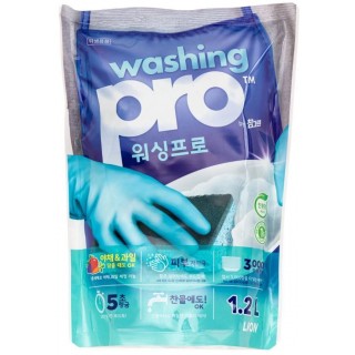 Средство для мытья посуды CJ Lion Washing Pro, сменная упаковка, 1200 мл. Арт.619888