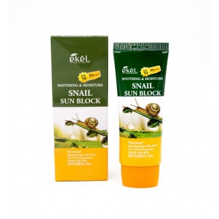 Солнцезащитный крем Ekel Soothing & Moisture Snail Sun Block с улиткой для лица и тела SPF50/PA+++, 70 гр