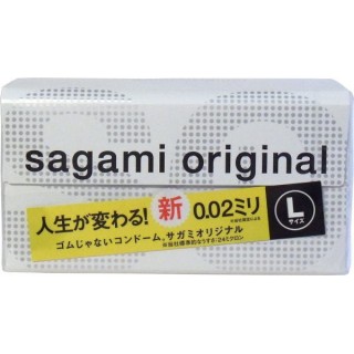 Японские полиуретановые презервативы Sagami Original 0.02 мм, размер L, 10 шт.