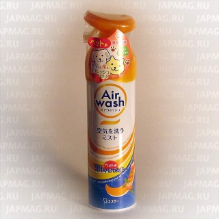 Японский спрей-освежитель воздуха для комнат ST AirWash от запаха животных с ароматом фруктов, 280 мл. Арт. 117796