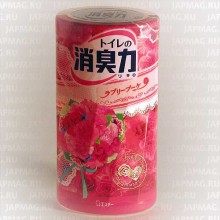 Японский жидкий дезодорант для туалета ST Shoushuuriki c ароматом розовых цветов, 400 мл....