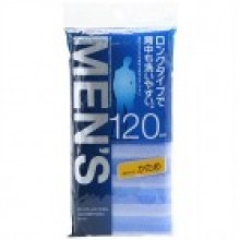 Японская массажная мочалка AISEN MENS жесткая удлиненная синяя в полоску BH431, 28х120 см....