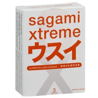 Японские латексные презервативы Sagami Xtreme Superthin  0.04 мм, 3 шт.