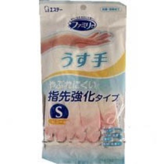 Перчатки из винила для бытовых и хозяйственных нужд ST Family (с антибактериальным эффектом, тонкие) размер S (розовые)