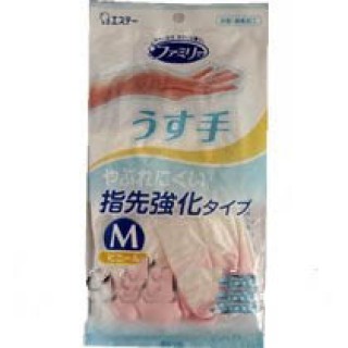 Перчатки из винила для бытовых и хозяйственных нужд ST Family (с антибактериальным эффектом, тонкие) размер M (розовые)