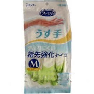 Перчатки из винила для бытовых и хозяйственных нужд ST Family (с антибактериальным эффектом, тонкие) размер M (зеленые)