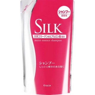 Увлажняющий шампунь для волос Kracie Silk с шелком и природным коллагеном 350 мл., сменная упаковка