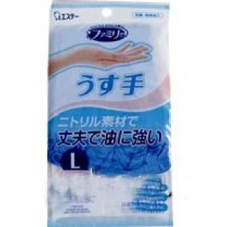 Перчатки из каучука для бытовых и хозяйственных нужд ST Family (с антибактериальным эффектом, тонкие) размер L (голубые)