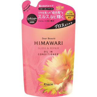 Шампунь для восстановления блеска поврежденных волос с растительным комплексом Kracie Dear Beaute Himawari Oil Premium EX, сменная упаковка, 360 мл.