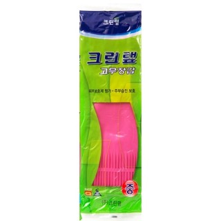 Перчатки из натурального латекса Clean Wrap  c внутренним покрытием, розовые, размер M