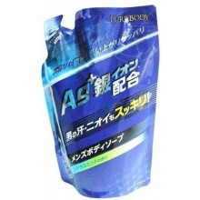 Крем-мыло для мужчин с ионами серебра Mitsuei Pure Body увлажняющее, дезодорирующее с ароматом мяты ...