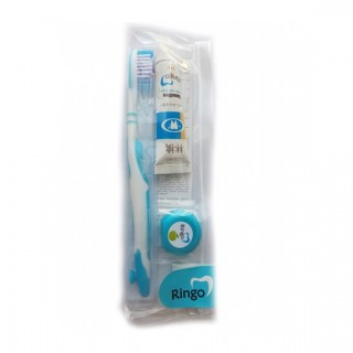 Дорожный набор: зубная паста «Ringo»  Sensitiv, 24 гр.  c зубной щеткой и зубной нитью.
