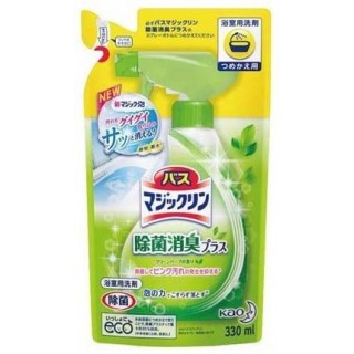 Пенящееся средство для ванной комнаты с антибактериальным эффектом КAO "Magiclean" с ароматом свежих трав, запасной блок 330 мл