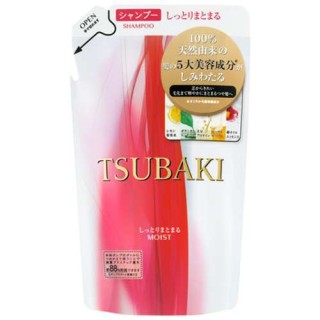 Увлажняющий шампунь для волос SHISEIDO  TSUBAKI MOIST с маслом камелии, сменная упаковка, 330 мл. Арт. 461677