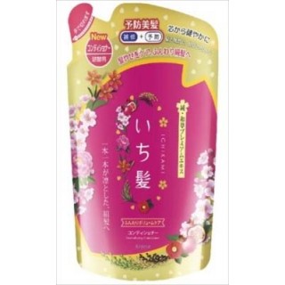 Бальзам-ополаскиватель для придания объема поврежденным волосам с ароматом граната Ichikami, сменная упаковка, 340 мл.