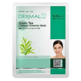 Маска тканевая DERMAL Green Tea Collagen Essence Mask зеленый чай и коллаген 23 гр.